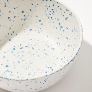 Smith + Nobel Terrazzo Speckle Melamine + Bamboo Bowl White