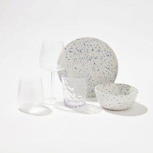 Smith + Nobel Terrazzo Speckle Melamine + Bamboo Bowl White