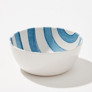 Smith + Nobel Terrazzo Stripe Melamine + Bamboo Bowl Blue