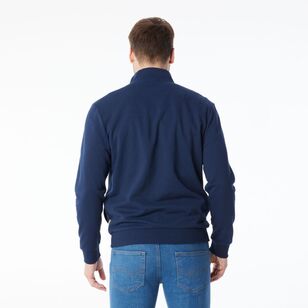 JC Lanyon Men's Carlton Jacquard Panel 1/2 Zip Navy