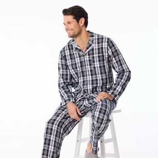 Nic Morris Men's Cotton Poplin Long PJ Set Check