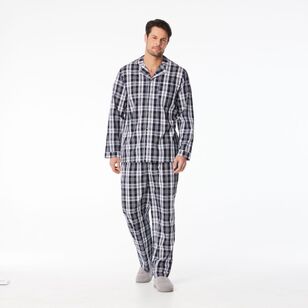 Nic Morris Men's Cotton Poplin Long PJ Set Check