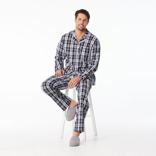 Nic Morris Men's Cotton Poplin Long PJ Set Check