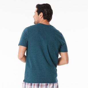 Nic Morris Men's Cotton Placket Sleep Tee Dark Green