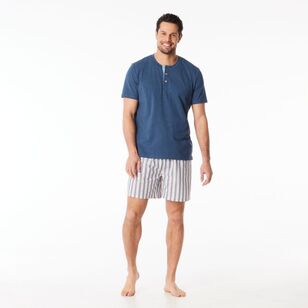 Nic Morris Men's Woven Cotton Stripe Sleep Shorts Stripe