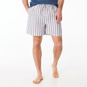 Nic Morris Men's Woven Cotton Stripe Sleep Shorts Stripe