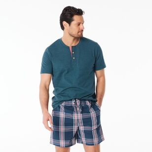 Nic Morris Men's Woven Cotton Check Sleep Shorts Check