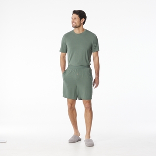 Nic Morris Men's Bamboo Knit Shorts Dark Green