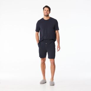 Nic Morris Men's Bamboo Knit Shorts Dark Navy