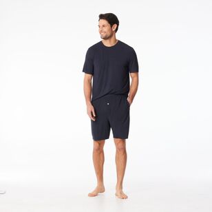 Nic Morris Men's Bamboo Knit Shorts Dark Navy