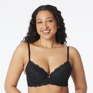 Sash & Rose Women's Sage Lace & Micro Contour Bra Black