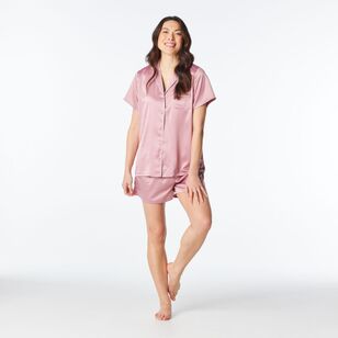 Sash & Rose Women's Satin Short Pyjama Set Pink