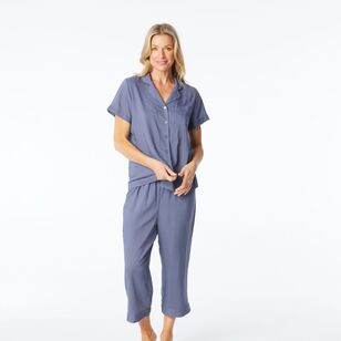 Sash & Rose Women's Linen Viscose PJ Set Grey