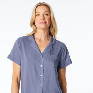 Sash & Rose Women's Linen Viscose PJ Set Grey