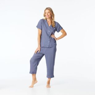 Sash & Rose Women's Linen Viscose PJ Set Grey