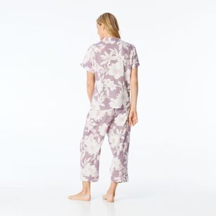 Sash & Rose Women's Linen Viscose Floral Print PJ Set Floral Print