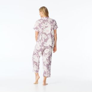 Sash & Rose Women's Linen Viscose Floral Print PJ Set Floral Print