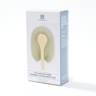 Smith + Nobel Colour Kitchen Ceramic Spoon Rest Set Sage Green