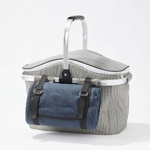 Smith + Nobel Summertime Blues Carry Basket With Picnic Rug