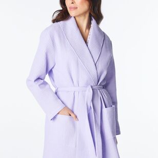 Sash & Rose Women's Waffle Robe Lavender