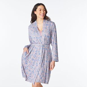 Sash & Rose Women's Bamboo Print Gown Blue Print