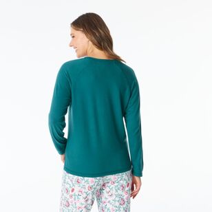 Sash & Rose Women's Supersoft Ciao Bella Long Sleeve Top Green