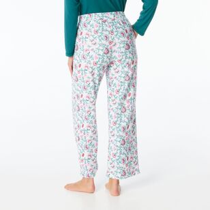 Sash & Rose Women's Supersoft Print Long Pants Green & Multicoloured