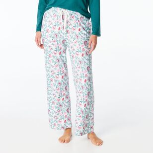 Sash & Rose Women's Supersoft Print Long Pants Green & Multicoloured