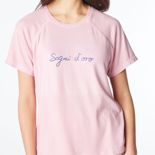 Sash & Rose Women's Supersoft Short Sleeve Top Pink