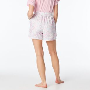 Sash & Rose Women's Supersoft Short Pink Print