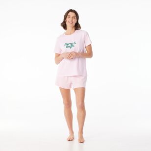 Sash & Rose Women's Xmas Cotton Pyjama Set Pink