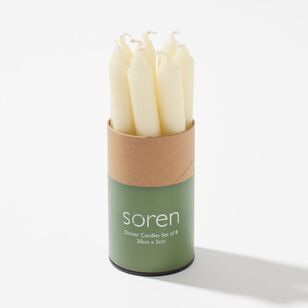 Soren Dinner Candles 8 Pack Cream