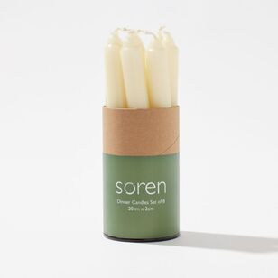 Soren Dinner Candles 8 Pack Cream