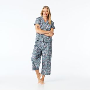 Sash & Rose Women's Cotton Poplin Paisley Pyjama Set Paisley Print