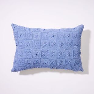 Chyka Home Dayesford Cotton Embroidered Cushion Blue 40 x 60 cm