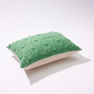 Chyka Home Dayesford Cotton Embroidered Cushion Green 40 x 60 cm