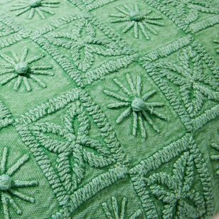 Chyka Home Dayesford Cotton Embroidered Cushion Green 40 x 60 cm