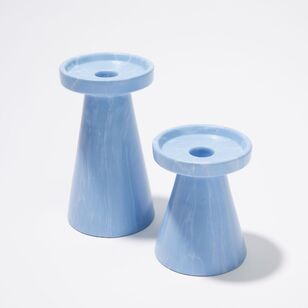 Soren Small Ceramic Candle Holder Blue