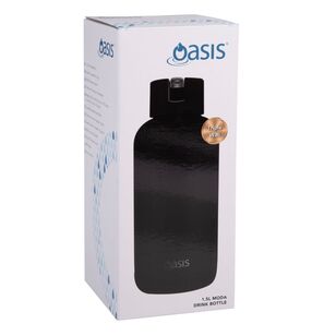 Oasis Moda Ceramic Lined Stainless Steel Triple Wall Insulated 1.5 L Drink Bottle Black