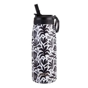 Oasis Double Wall Stainless Steel Insulated 780 mL Sports Bottle With Sipper Straw Monochrome Bloom