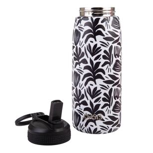 Oasis Double Wall Stainless Steel Insulated 780 mL Sports Bottle With Sipper Straw Monochrome Bloom