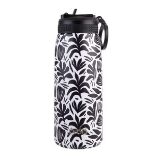 Oasis Double Wall Stainless Steel Insulated 780 mL Sports Bottle With Sipper Straw Monochrome Bloom