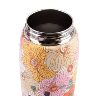 Oasis Double Wall Stainless Steel Insulated 780 mL Sports Bottle With Sipper Straw Retro Floral