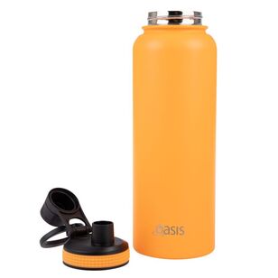 Oasis Double Wall Stainless Steel Insulated 1.1 L Challenger Sports Bottle With Screw Cap Neon Orange