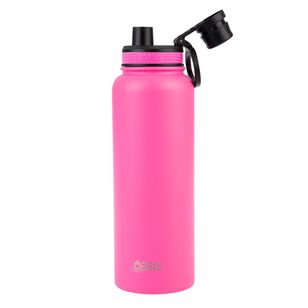 Oasis Double Wall Stainless Steel Insulated 1.1 L Challenger Sports Bottle With Screw Cap Pink