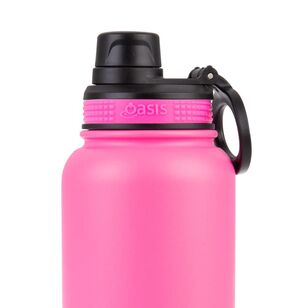 Oasis Double Wall Stainless Steel Insulated 1.1 L Challenger Sports Bottle With Screw Cap Pink