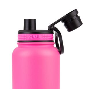 Oasis Double Wall Stainless Steel Insulated 1.1 L Challenger Sports Bottle With Screw Cap Pink