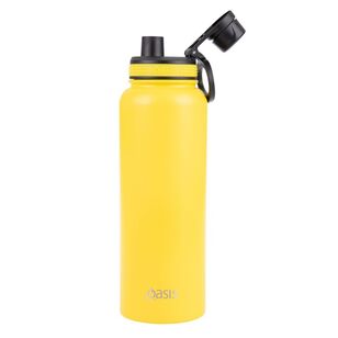 Oasis Double Wall Stainless Steel Insulated 1.1 L Challenger Sports Bottle With Screw Cap Neon Yellow