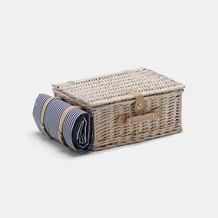 Smith + Nobel Summertime Blues 4 Person Picnic Basket and Blanket