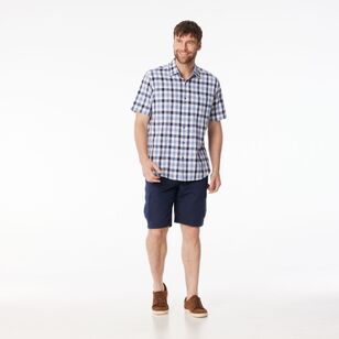 JC Lanyon Men's Richmond Linen Cargo Shorts Navy